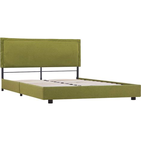 Maison Exclusive - Bettgestell Grün Stoff 140x200 cm (1/5)