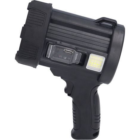 Lampe torche solaire LED T6 multifonction, projecteur puissant avec 6 modes d'éclairage et lentilles variées, étanche pour extérieur, randonnée, camping, voyage, urgence domestique, batterie intégrée (1/5)