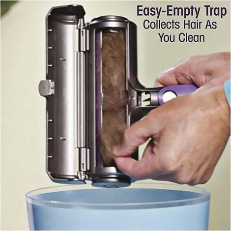Brosse de nettoyage pour poils d'animaux – Brosse à poils de chat et de chien, violette et grise, pour canapés, vêtements et voitures