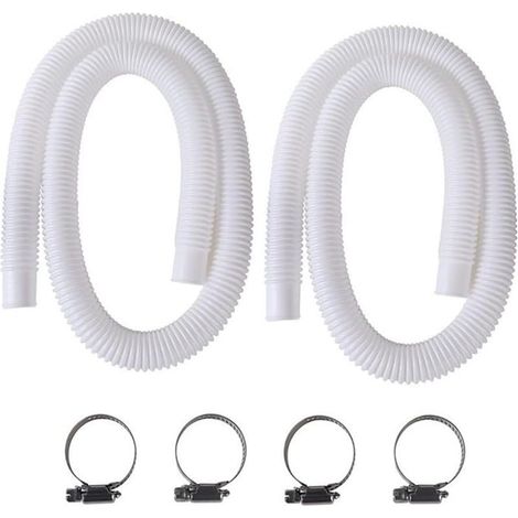 Piscine 32mm, 2Pcs Tuyau pour Piscine Hors Sol, 150cm/59in Tuyau de Rechange pour Piscine, Tuyau pour Pompe de Piscine pour Intex 330 GPH, 530 GPH et 1000 GPH (1/5)
