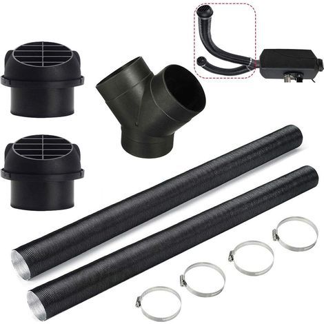 75-mm-Luftauslasskanal-Kit für Standheizung – Heizungskanal und Abgasauslass, Schlauchschelle und 75-mm-Y-Rohr-Kit (1/5)