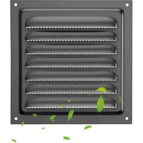 1 Grille de ventilation, acier inoxydable 201, noir, clapet 45°, salle de bain (1/3)