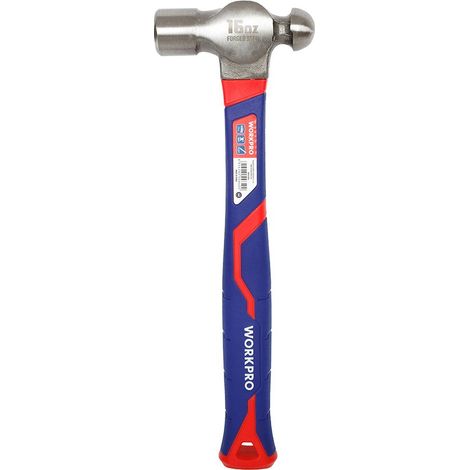 Martello a spazzolare Workpro 450g (16oz) con manico in fibra di vetro