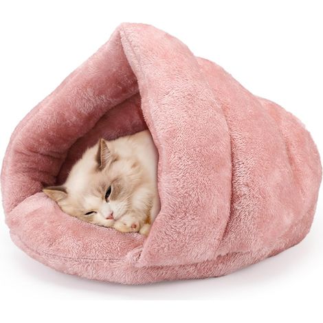 CCYKXA Orthopedic Dog and Cat Bed, Comfortable Triangular Pet Bed with Non-Slip Base for Restful Sleep (Cherry Pink, M) (1/4)