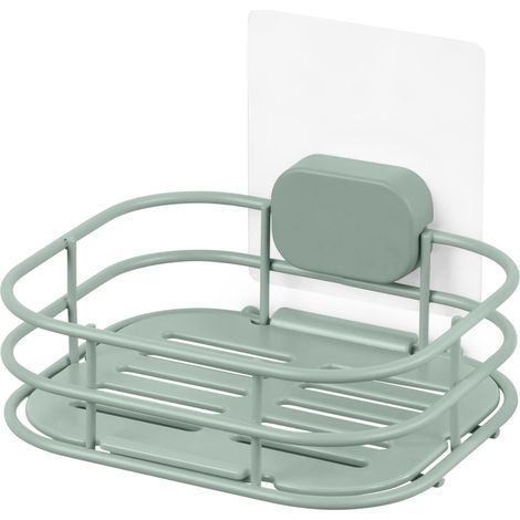 Compactor Bestlock Magic Portasapone e Spugna da Bagno Montabile a Parete, Montaggio Autoadesivo, Supporta Fino a 3 kg, 14 x 12,5 x 10 cm, Gamma Grena, Verde, RAN10683 (1/5)