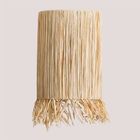 Applique murale en raphia semi-circulaire franges 40x23x14cm 40W ambiance chaleureuse (1/5)
