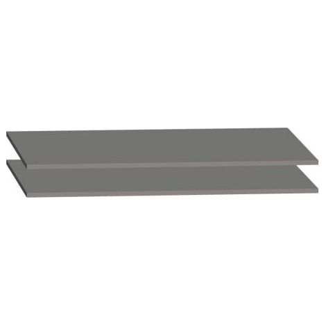 Lot 2 tablettes antracites pour armoires portes coulissantes décor bois Essens - Maxiburo