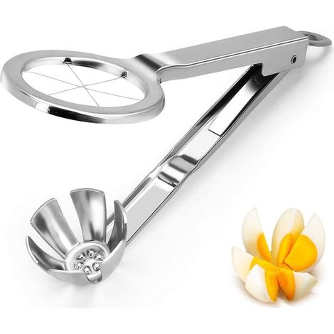 Trancheuse Oeuf, Coupe-œufs en Acier inoxydable, Coupe-œuf Multifonction en Acier Inoxydable, Multifonctionnel Hacheur, Séparateur Outil De Cuisine pour Oeuf Champignon Fraise Salade (1/4)