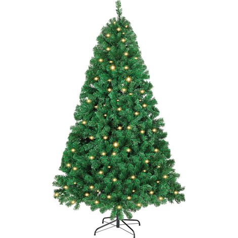 Randaco 210cm Künstlicher Weihnachtsbaum mit Beleuchtung LED Tannenbaum für Weihnachten-Dekoration, aus PE und PVC,(Ø ca. 128cm) mit 1200 Spitzen