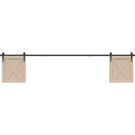 Sliding Cabinet Door Kit 244 cm Carbon Steel vidaXL