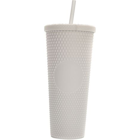 Taza isotérmica de gran capacidad (710 ml/24 oz), totalmente cubierta con relieve, fabricada en plástico mate, reutilizable, con una amplia abertura y tapa a prueba de fugas. (1/5)