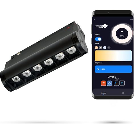 Faretto lineare a LED WiFi Zigbee regolabile 6W per binari magnetici SMART TRACK 48VDC 3000-5000K dimmerabile (1/5)