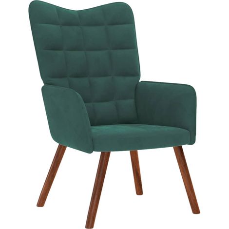 Sillón de relax de terciopelo verde oscuro vidaXL (1/5)