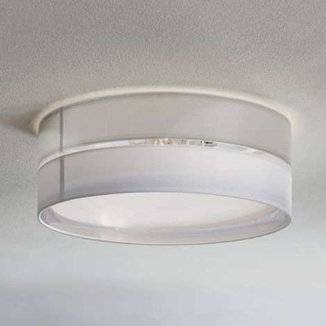 [NEUWERTIG] B-Ware Euluna Deckenlampe Deckenlampe Leuchte Lampe 15W Hilton weiß/silber Ø45cm E27 (1/2)