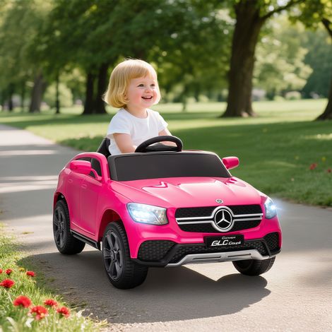 Voiture électrique pour enfants - voiture 12V pour enfants avec télécommande - 3 vitesses - 3 ans - rose - lumières LED - musique - Pratique