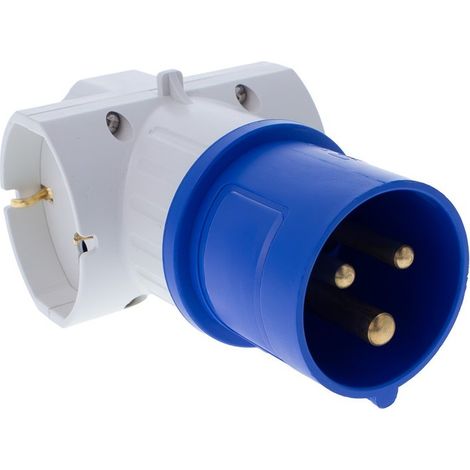 Adattatore Spina Industriale CEE 2P+T 16A 250V + 3 Prese Schuko/Bipasso/EU