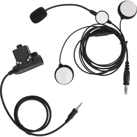Écouteurs intra-auriculaires stéréo avec prise jack 7,1 mm et bouton PTT U94 pour casques Yaesu Vertex VX-6R et VX-7R