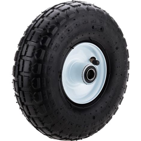 Roue de brouette pneumatique 136 Kg 10x3,5" 254x89 mm pour charettes chariots et plates-formes de transport (1/5)