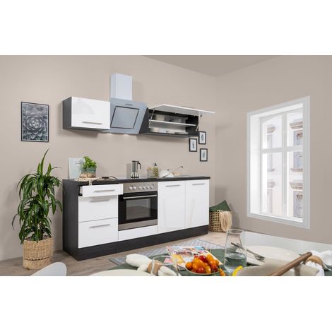 Cuisine Kitchenette Chêne Blanc Amanda 210 cm Respekta Premium (1/4)