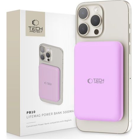 TECH-PROTECT PB10 LIFEMAG MAGSAFE POWER BANK 5000MAH LILA