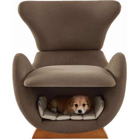 Fauteuil de salon design effet requin-baleine – fauteuil de détente adapté aux animaux, offre aux chats et aux petits chiens un espace refuge, tissu anti-griffures pour chats, canapé individuel, faute (1/5)