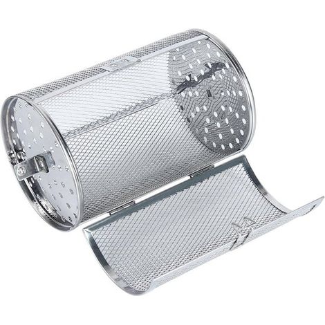 Grillkorb aus Edelstahl mit drehbarer Trommel – 18 x 12 cm – Silber (1/5)