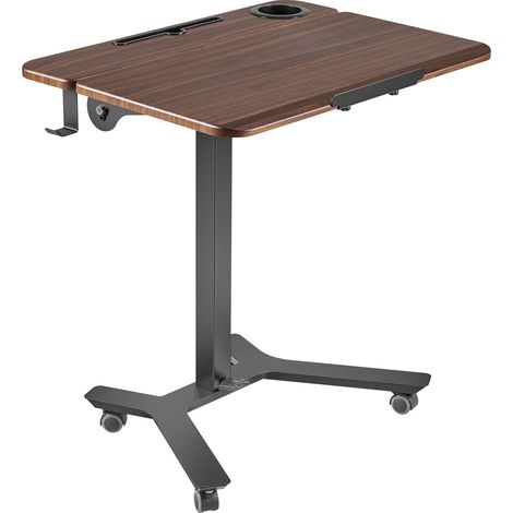 Mophorn Höhenverstellbarer Computertisch mit Metallgestell, MDF-Tischplatte, 715x525x(750x1100)mm, 0-90° Neigungsverstellung, 15 kg Tragfähigkeit, Rollen mit Bremsen, für Homeoffice (1/5)