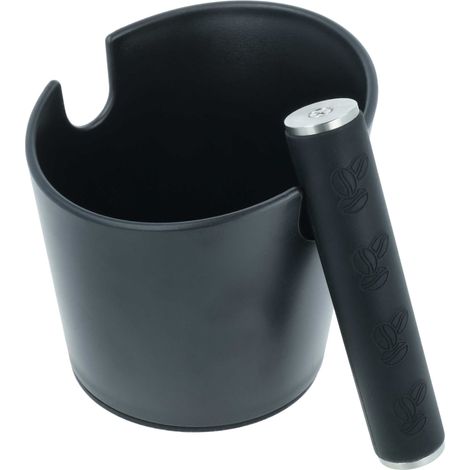vhbw Abklopfbehälter für Siebträger für Espresso Kaffeemaschine, Siebträgermaschine - Spülmaschinenfest, mit abnehmbarer Klopfstange, Schwarz (1/4)