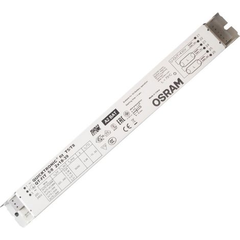 Ballast électronique non dimmable QT-FIT 5/8 pour 2 tubes 18–39 W, métal blanc, 220–240 V, 1 pièce