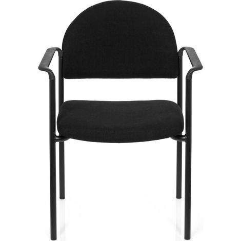 [GEBRAUCHT] Hjh Office Vierfußstuhl Besucherstuhl Konferenzstuhl Schwarz Armlehnen Stoff B-Ware