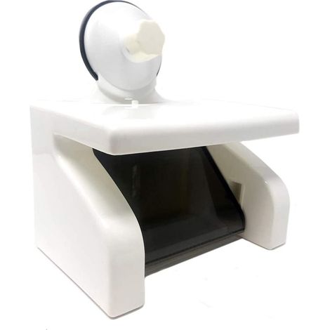 Porta carta igienica in abs fissaggio con ventosa senza fori portarotolo a parete arredo bagno wc (1/4)
