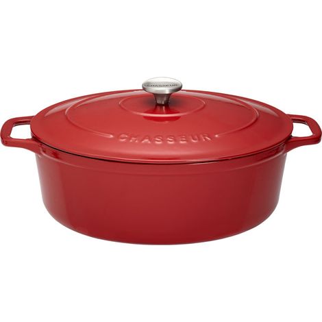 Chasseur - Cocotte ovale 31 cm chasseur rouge uni interieur sable (1/2)