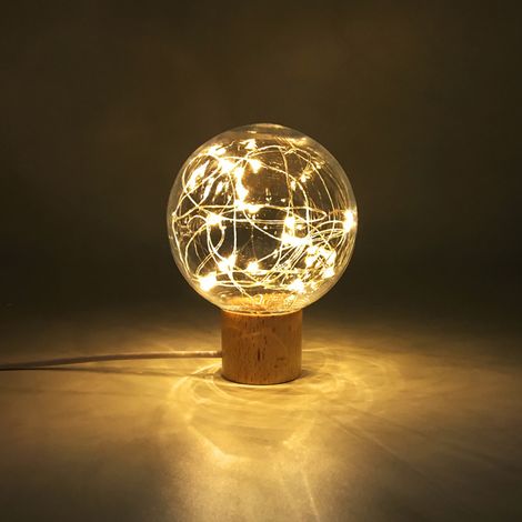 Lampada LED innovativa – base in legno – luce romantica – decorazione d'interni