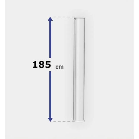 Poteau de clôture PVC avec renfort acier H 185 x L 4 cm blanc pour clôture PVC à ajourage horizontal