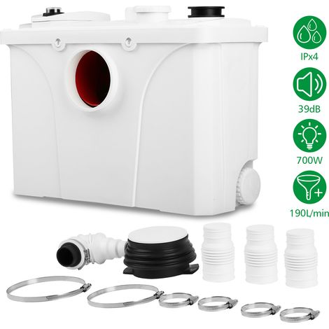 Jiubiaz Hebeanlage 700W Sanitär Schmutzwasserpumpen Haushalts Hebeanlage Abwasserentsorgung Fäkalienpumpe Für Dusch, WC (1/5)