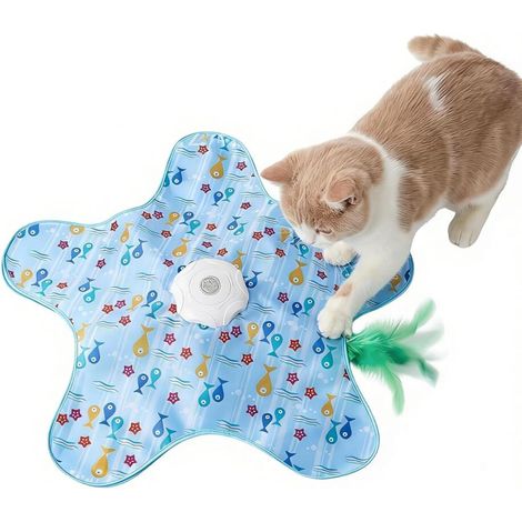 Générique Jouet Tapis Interactif pour Chat Automatique – Cache-Cache & Chasse avec Plume, 3 Modes de Jeu, Rechargeable USB, Résistant, Stimulation & Exercice pour Chaton et Chat Adulte (1/4)