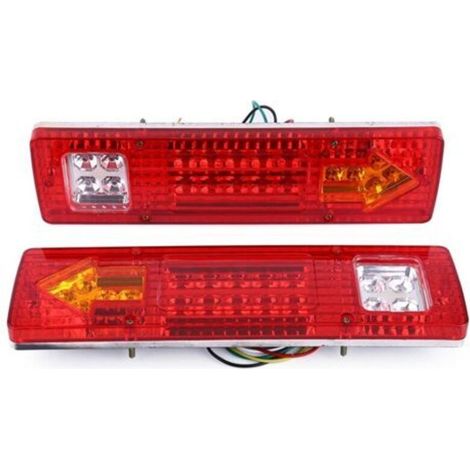 2 x feux arrière LED 12V 19 LED, feux de freinage, lampe d'arrêt, indicateur pour voiture, camion, rouge,de dyk. (1/4)
