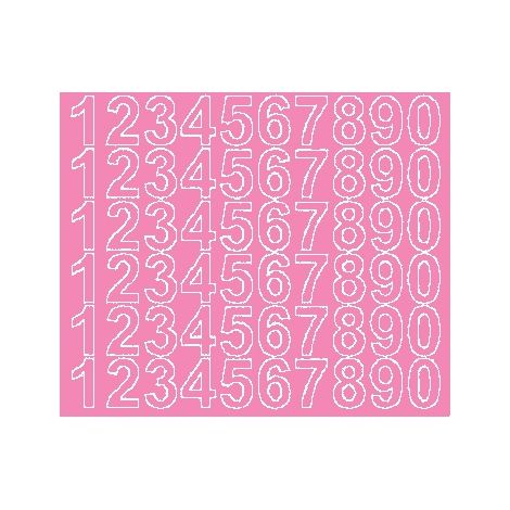 Números adhesivos autoadhesivos de 3 cm, adhesivo metalizado rosa brillante. (1/2)
