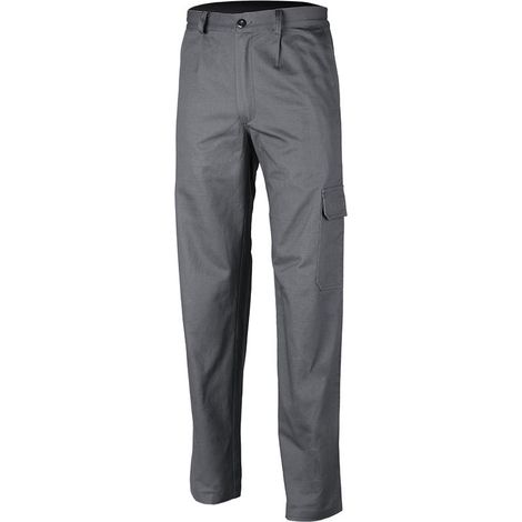 – Pantalon de travail haute visibilité gris M – Taille élastique – Coutures triples renforcées – 2 poches italiennes et 1 poche outils (1/5)