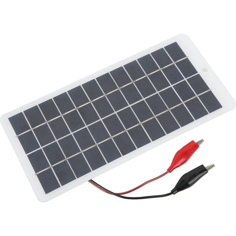 Panneau Solaire Portable 5W 12V Polycristallin - Chargeur Énergie Solaire Haute Performance pour Batterie