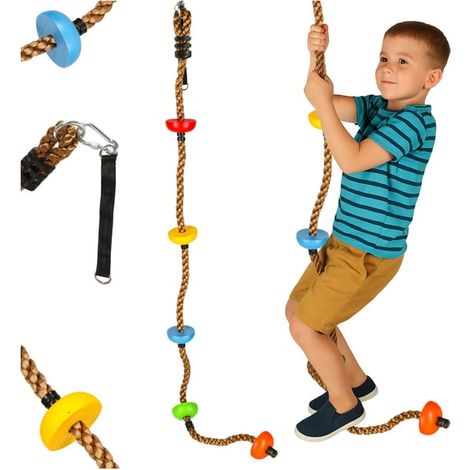 Corde d'escalade avec disques pour enfants - 210 cm (1/5)
