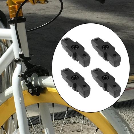 Plaquettes de frein pour vélo - Plaquettes de frein en caoutchouc - Lot de 4 - Conviennent aux VTT, vélos pliants et vélos de randonnée - Installation facile - Sûres et fiables (1/5)