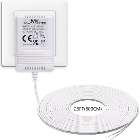Transformateur de sonnette 24 Volt 500mA compatible avec Ring,Nest, Arlo,Eufy,Wyze Doorbell,Adaptateur defilen C pour Nest,Ecobee,Sensi,Honeywell Thermostat (1/5)
