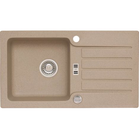 Alveus Niagara - Lavello in granito 78x43 cm, con comando dello scarico, beige 1076857