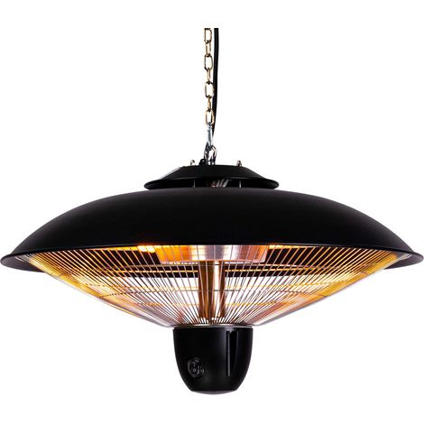 Fornorth Heizstrahler Ceiling Heater Deluxe 2000W fernsteuerung, schwarz