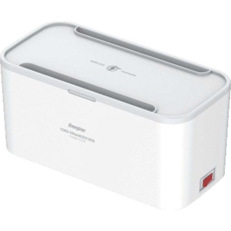 Energizer, Multipresa Box 5 Schuko, 3 USB e Caricatore Wireless, 2 m, Bianco