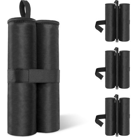 4 Sac de Lestage pour Gazebo, Tonnelle et Parasol - Sacs de Poids à Remplir, Fixation Stable,Noir (1/2)