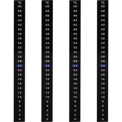 Lot de 4 autocollants thermomètres pour verres de fermentation et aquarium, 13 cm, autocollants précis pour affichage précis de la température de l'eau, réutilisables (1/5)
