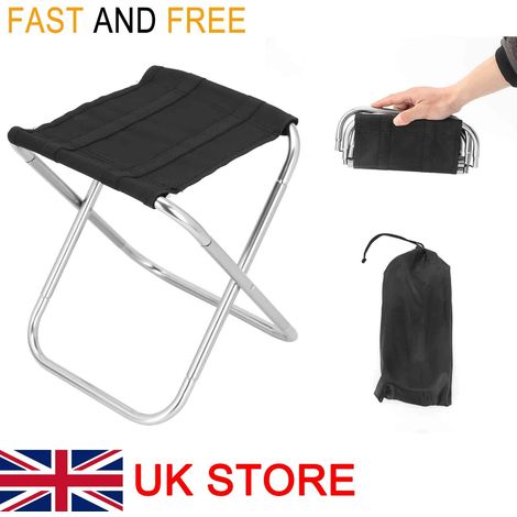 Holdfiturn Camping Stool Folding Outdoor Footstools Fishing Chair for Garden Picnic Walking Hiking 27.8x22x21.4cm (1/5)