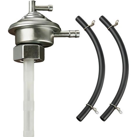 Kraftstoffhahn M16 x 1,5, Druckkraftstoffventil mit 2 Schläuchen für Keeway SYM GY6 50cc 150cc 139QMB 150cc 125cc, passend für Roller, Motorrad und Quad. (1/5)